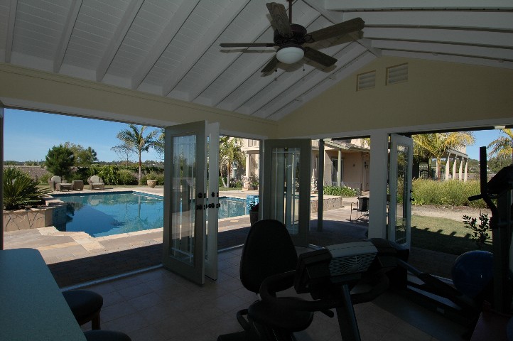 Walls of French Doors... open to the stunning view... and cool ocean breezes...