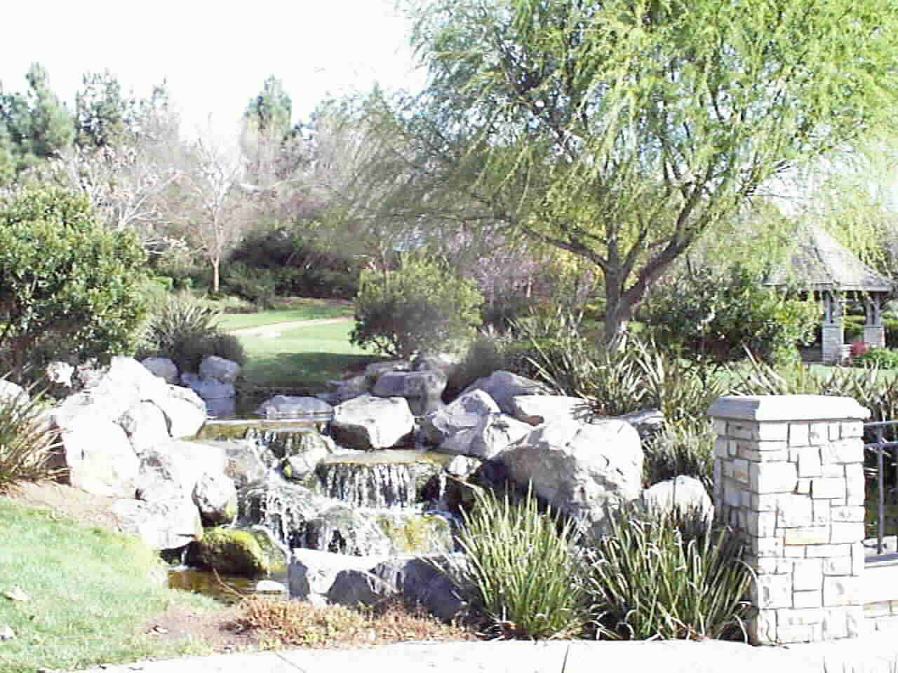 Babbling Brook... that feeds into the beautiful Koi Pond