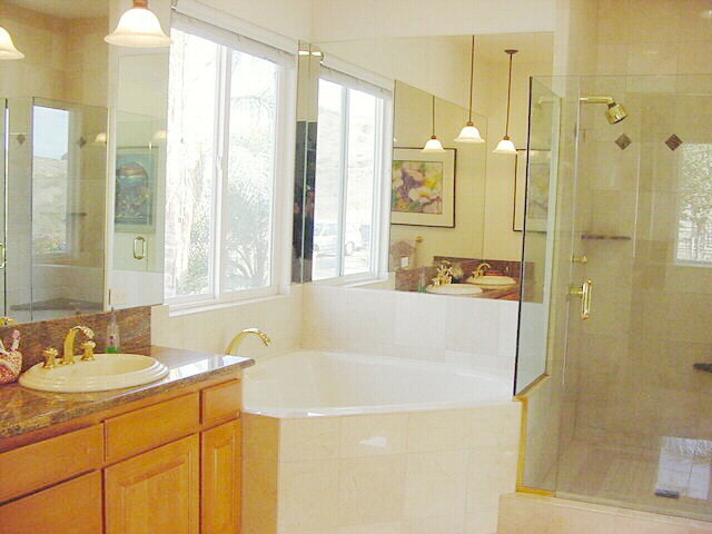 Master Bath Suite with Jacuzzi Garden Tub and Double Shower