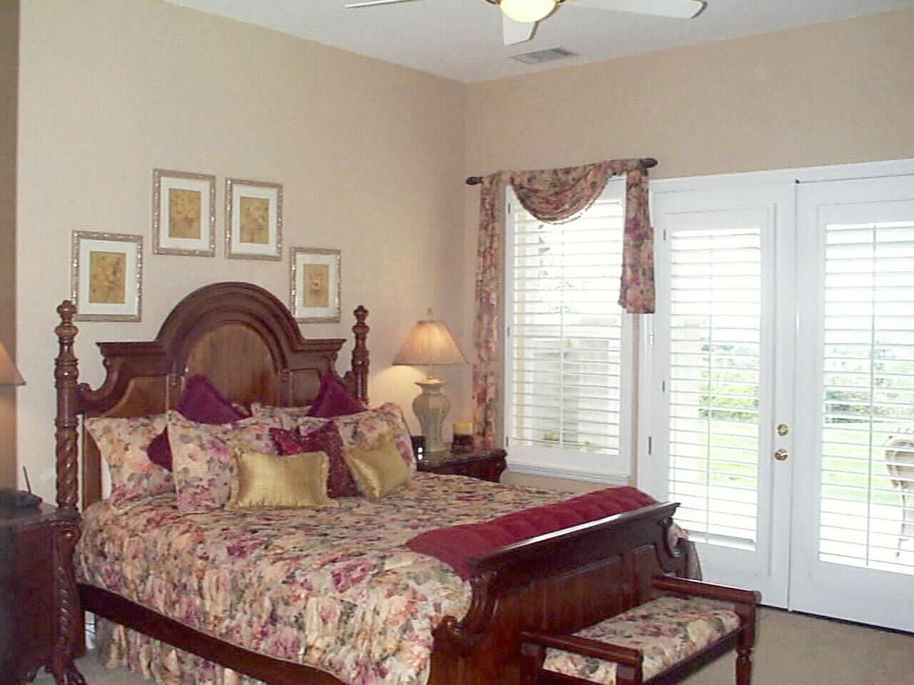 Elegant French Doors from the Master Suite to 60 ft Covered Patio